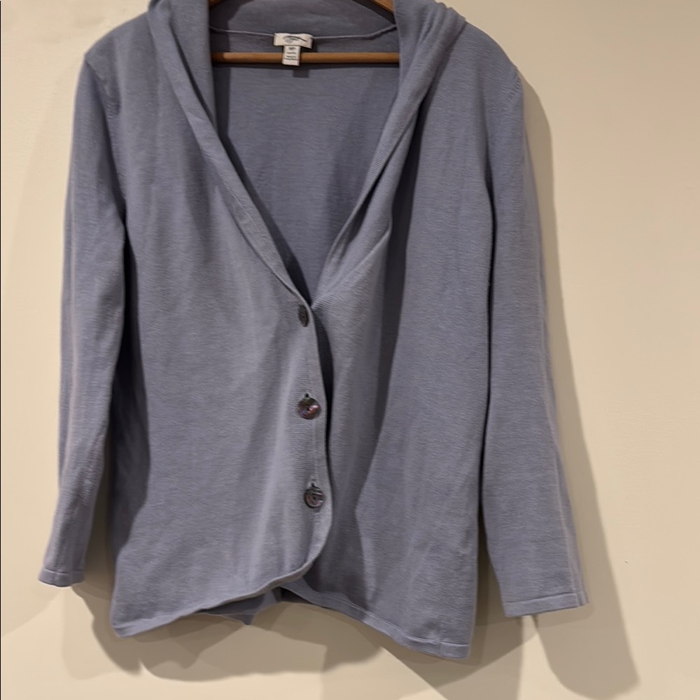J. Jill Blue V-Neck Cardigan Sweater